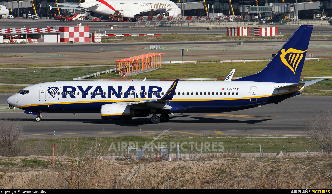 Ryanair 9A-QAE aircraft at Madrid - Barajas