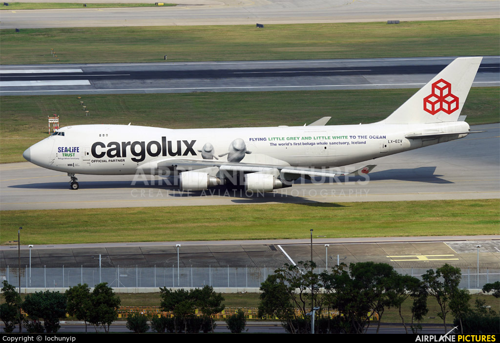 Cargolux LX-ECV aircraft at HKG - Chek Lap Kok Intl
