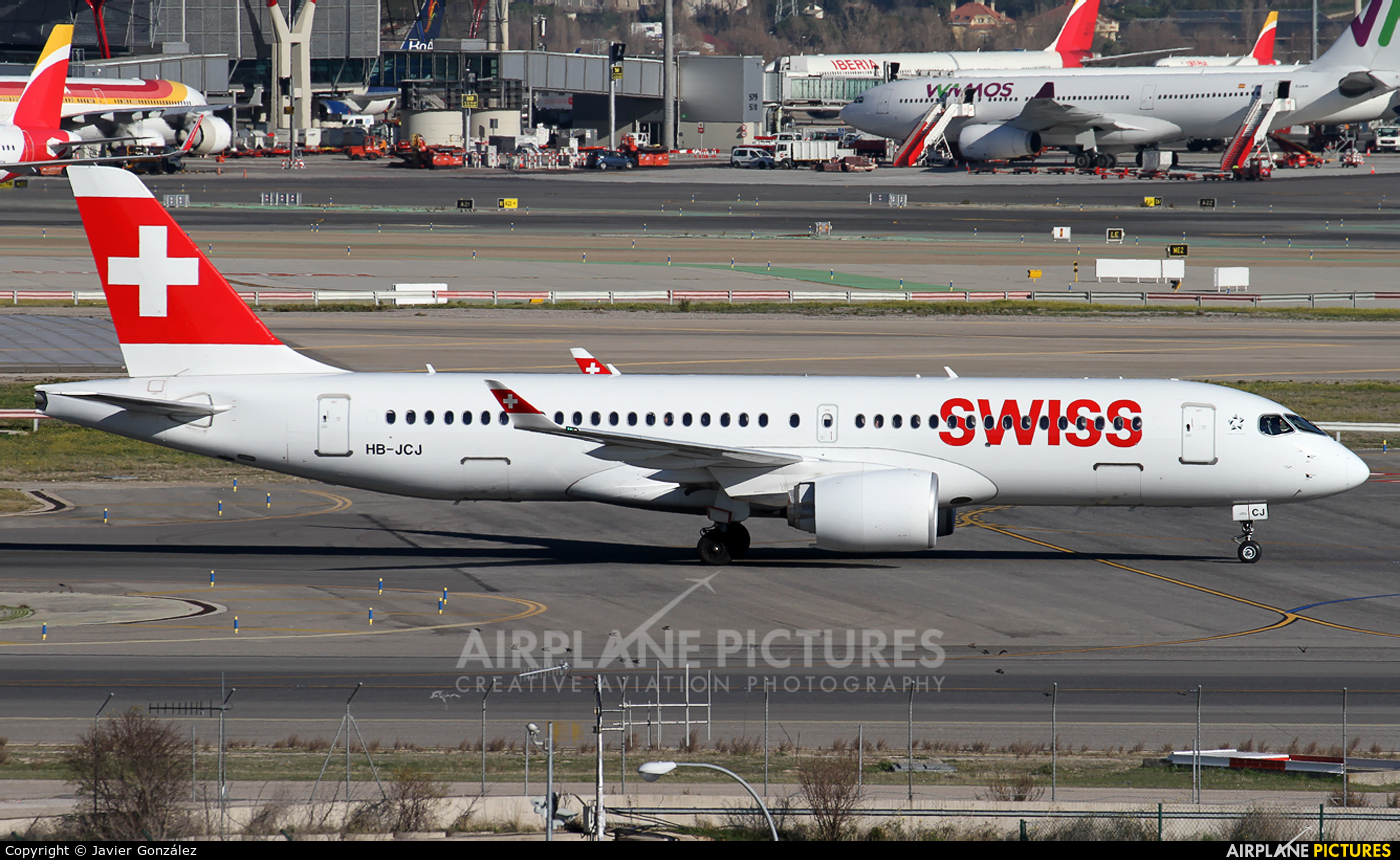 Swiss HB-JCJ aircraft at Madrid - Barajas
