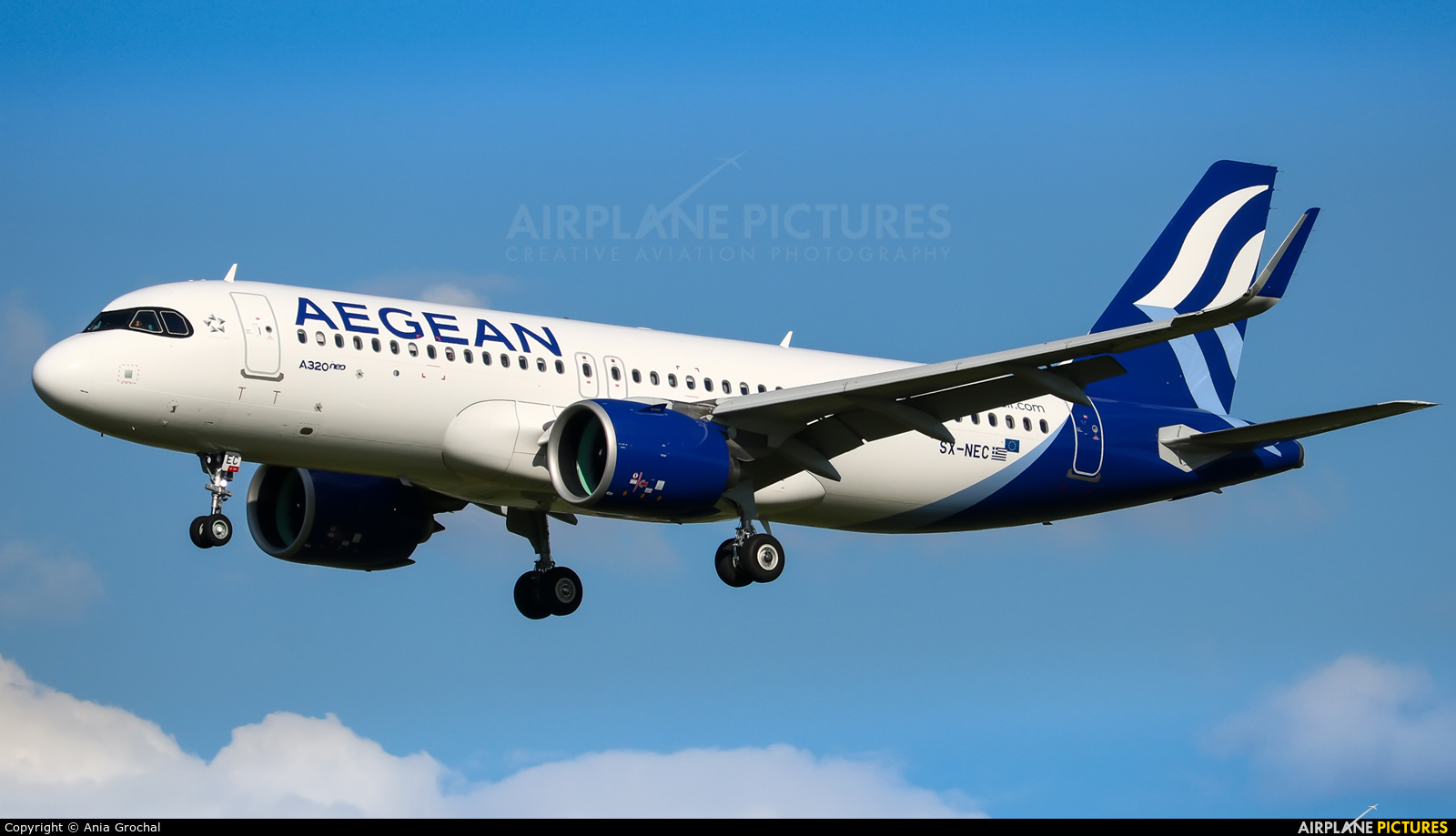 Aegean Airlines SX-NEC aircraft at Warsaw - Frederic Chopin