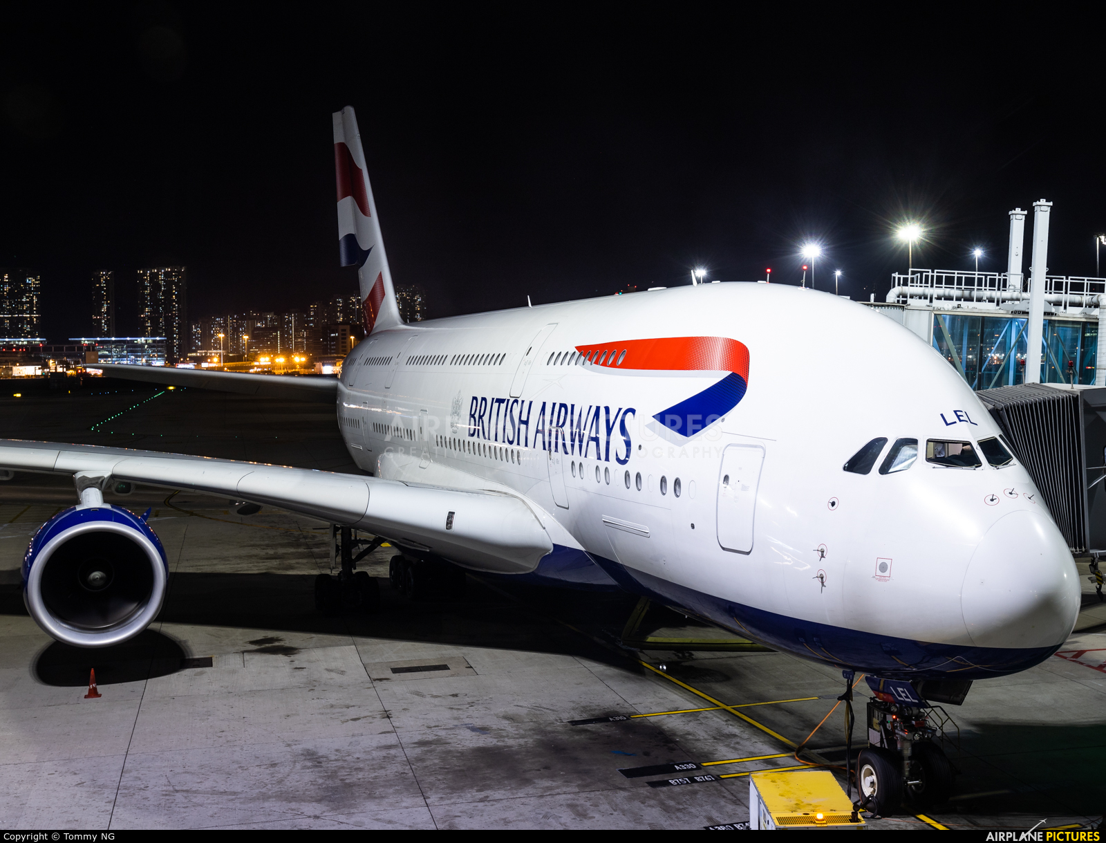 British Airways G-XLEL aircraft at HKG - Chek Lap Kok Intl