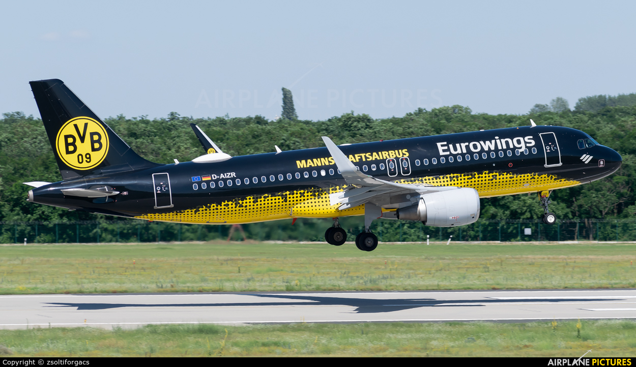 Eurowings D-AIZR aircraft at Budapest Ferenc Liszt International Airport