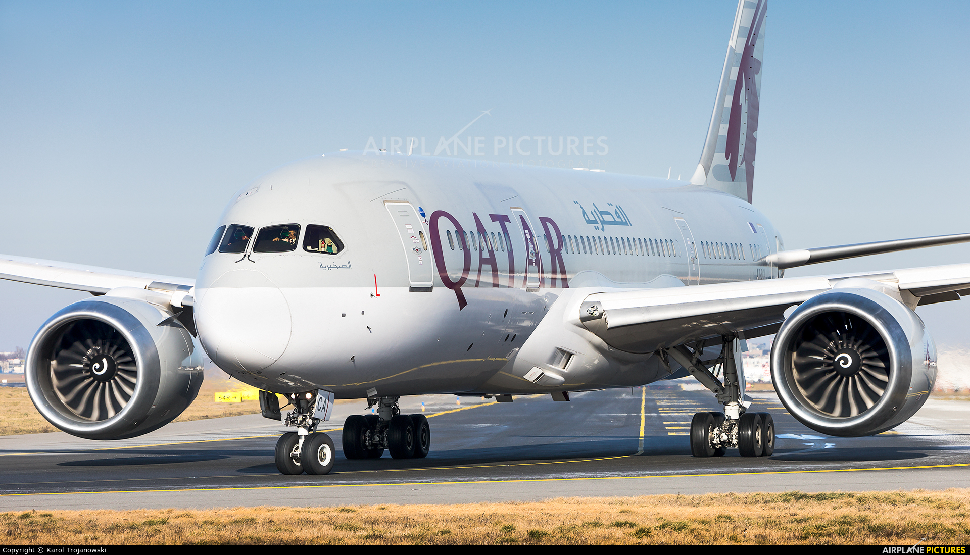 Qatar Airways A7-BCA aircraft at Warsaw - Frederic Chopin