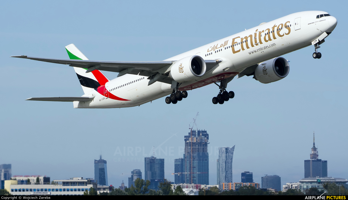 Emirates Airlines A6-EQM aircraft at Warsaw - Frederic Chopin