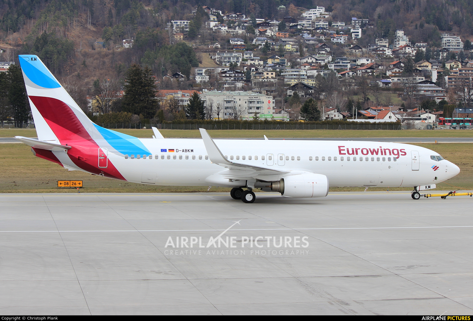 Eurowings D-ABKM aircraft at Innsbruck