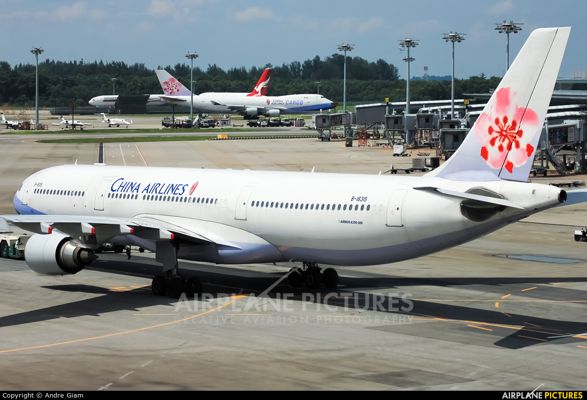 China Airlines B-18315 aircraft at Singapore - Changi