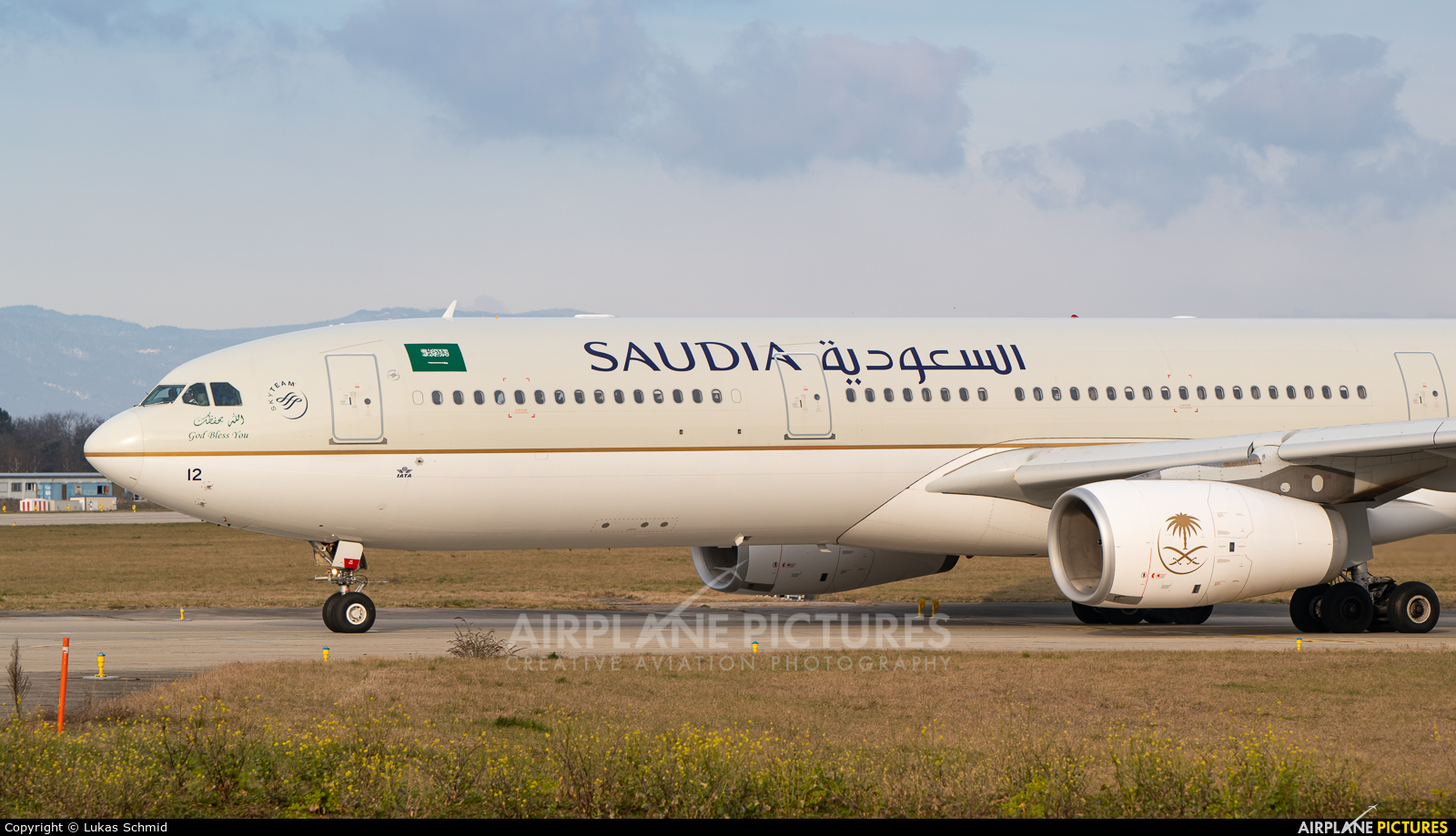 Saudi Arabian Airlines HZ-AQ12 aircraft at Geneva Intl