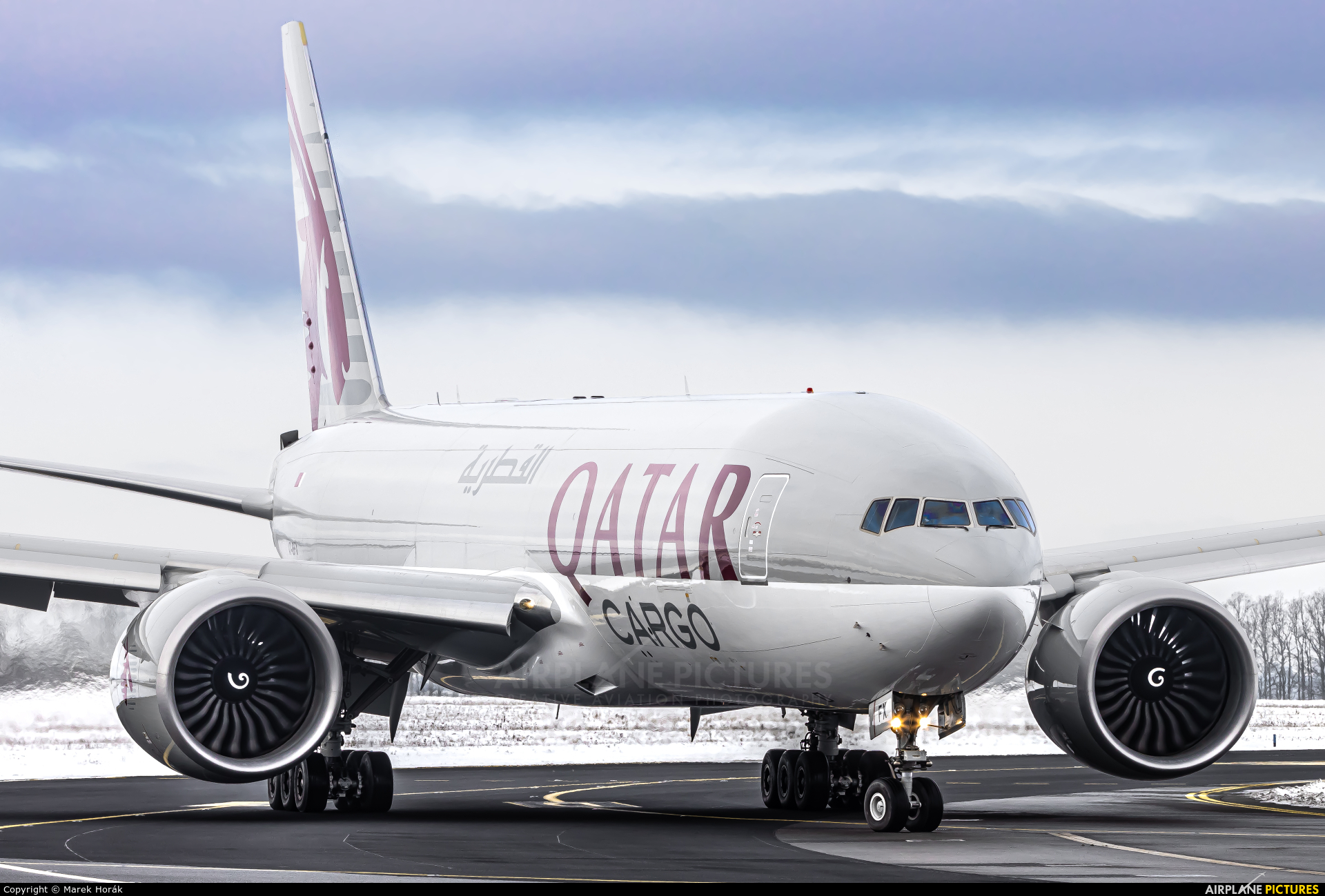 Qatar Airways Cargo A7-BFX aircraft at Prague - Václav Havel