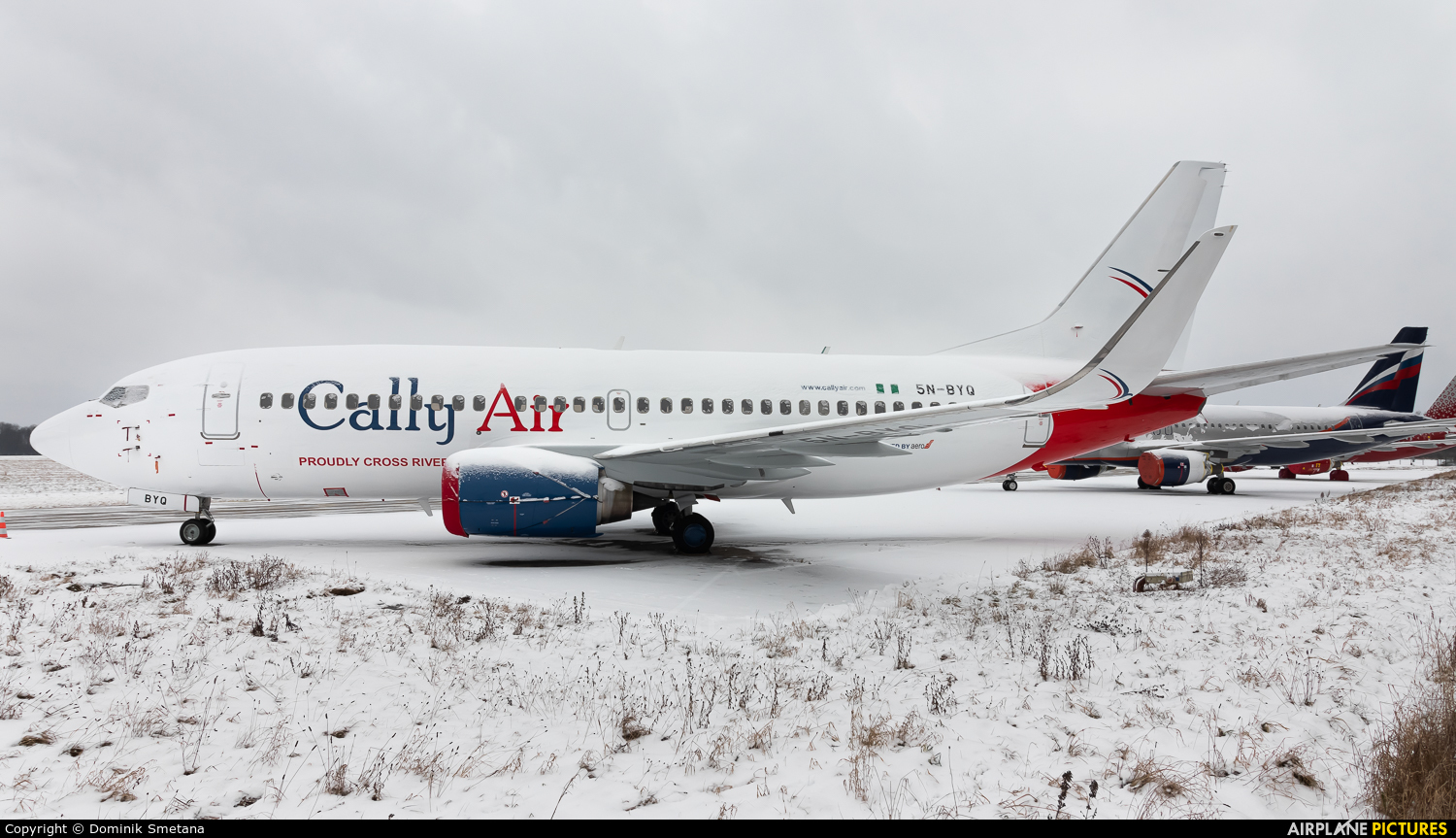 Cally Air 5N-BYQ aircraft at Ostrava Mošnov