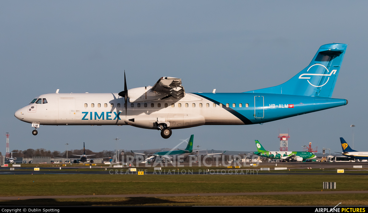 Zimex Aviation HB-ALM aircraft at Dublin