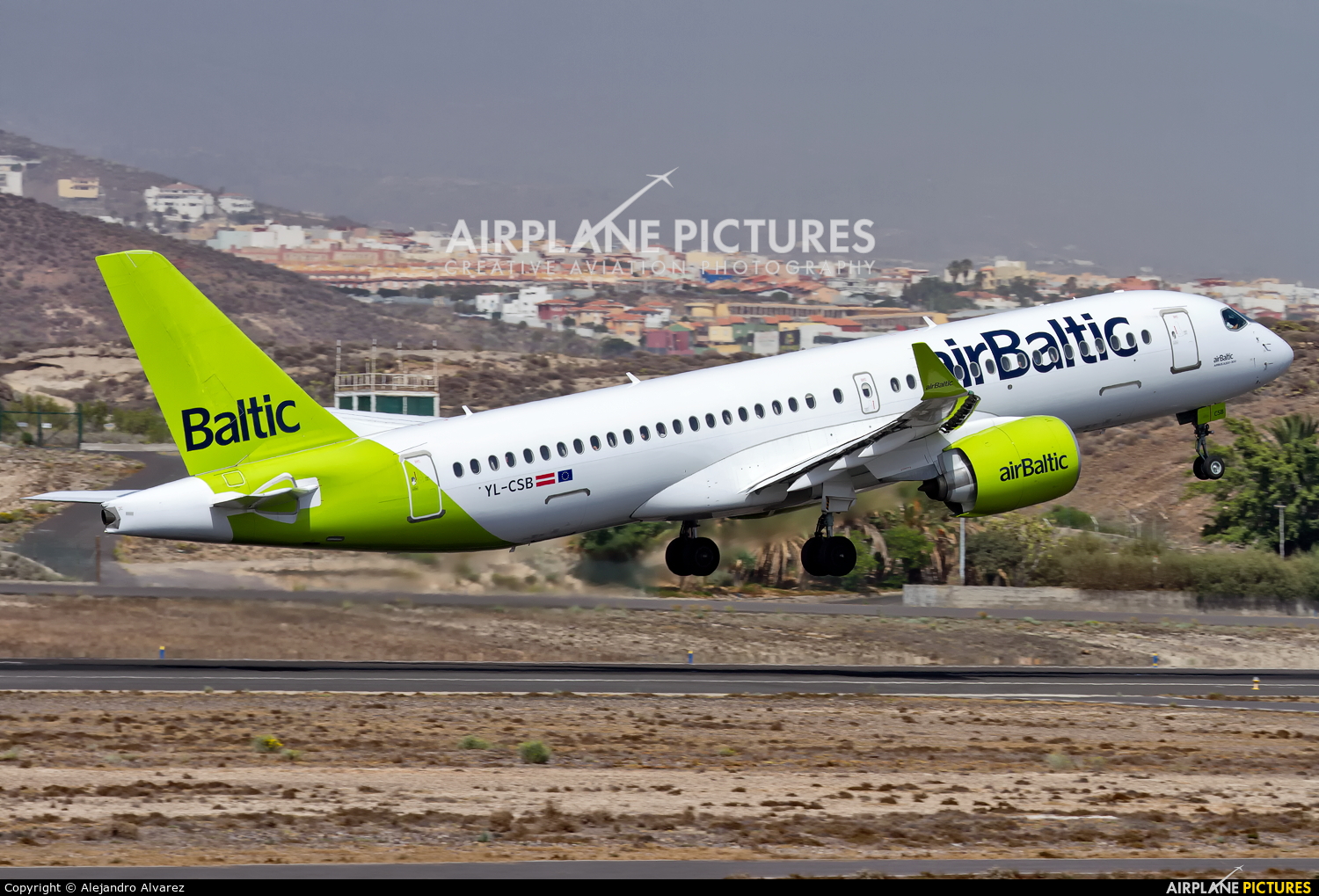 Air Baltic YL-CSB aircraft at Tenerife Sur - Reina Sofia