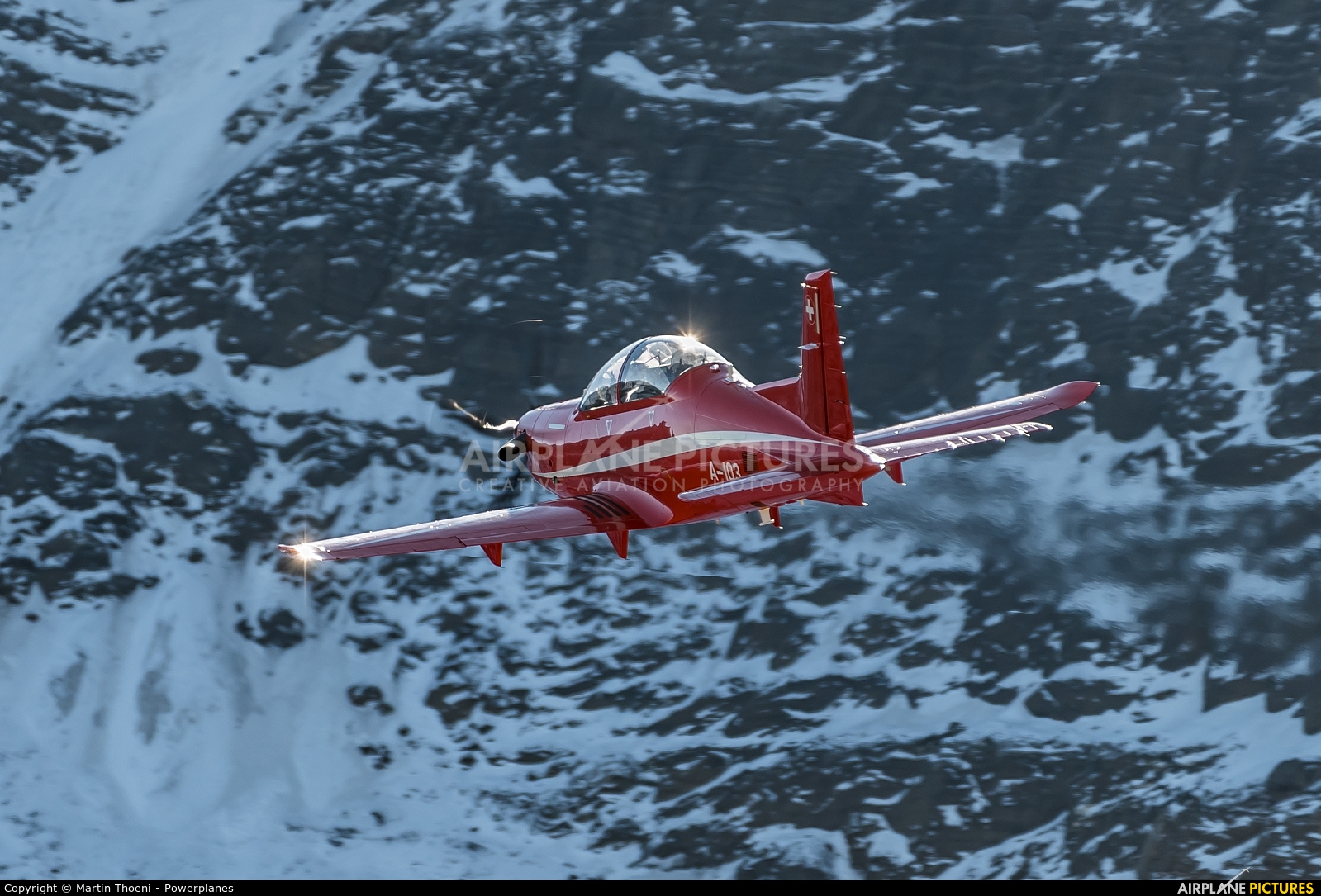 Switzerland - Air Force A-103 aircraft at Axalp - Ebenfluh Range