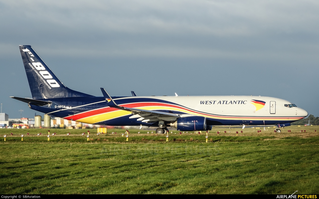 West Atlantic G-NPTA aircraft at East Midlands