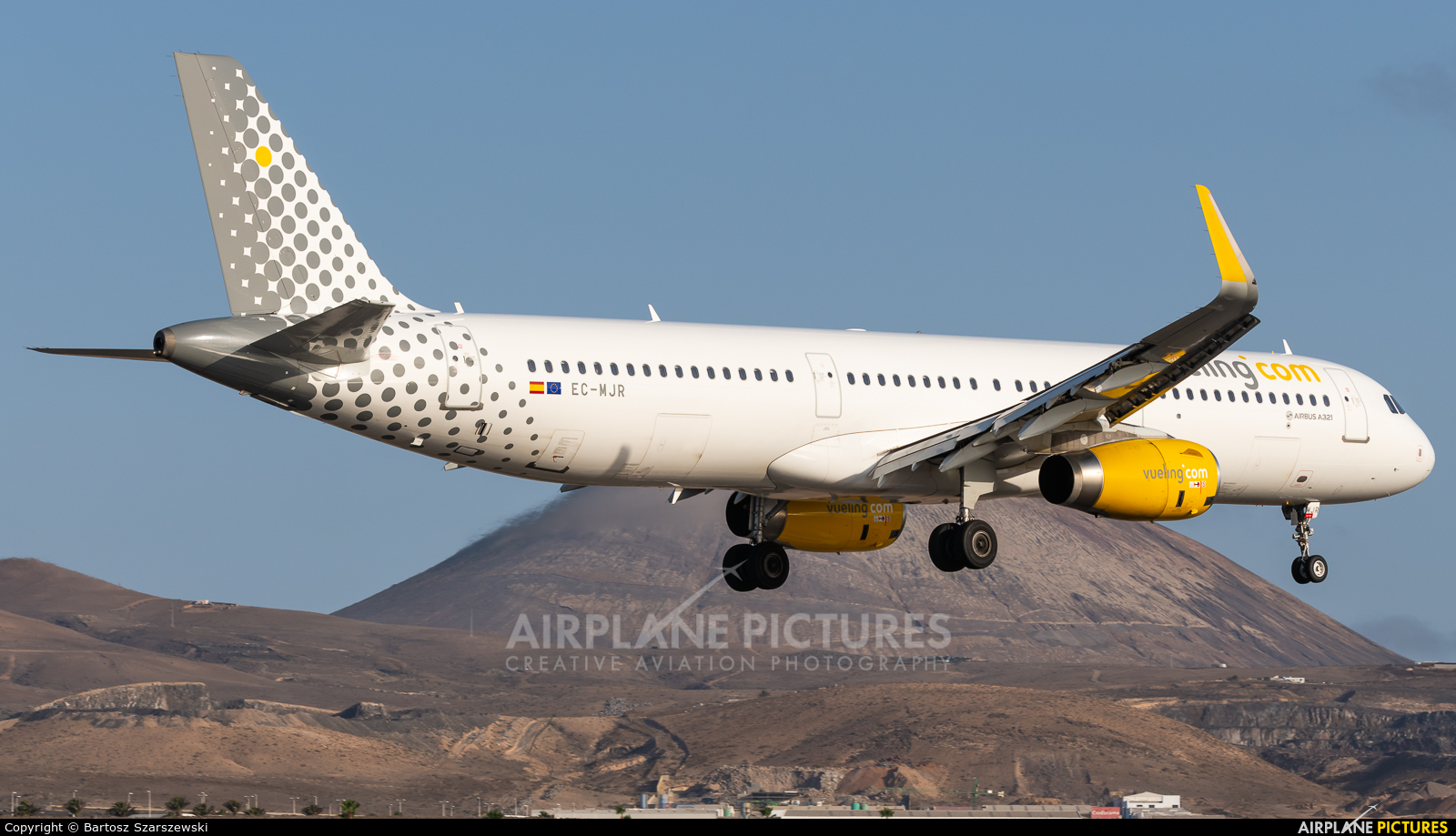 Vueling Airlines EC-MJR aircraft at Lanzarote - Arrecife