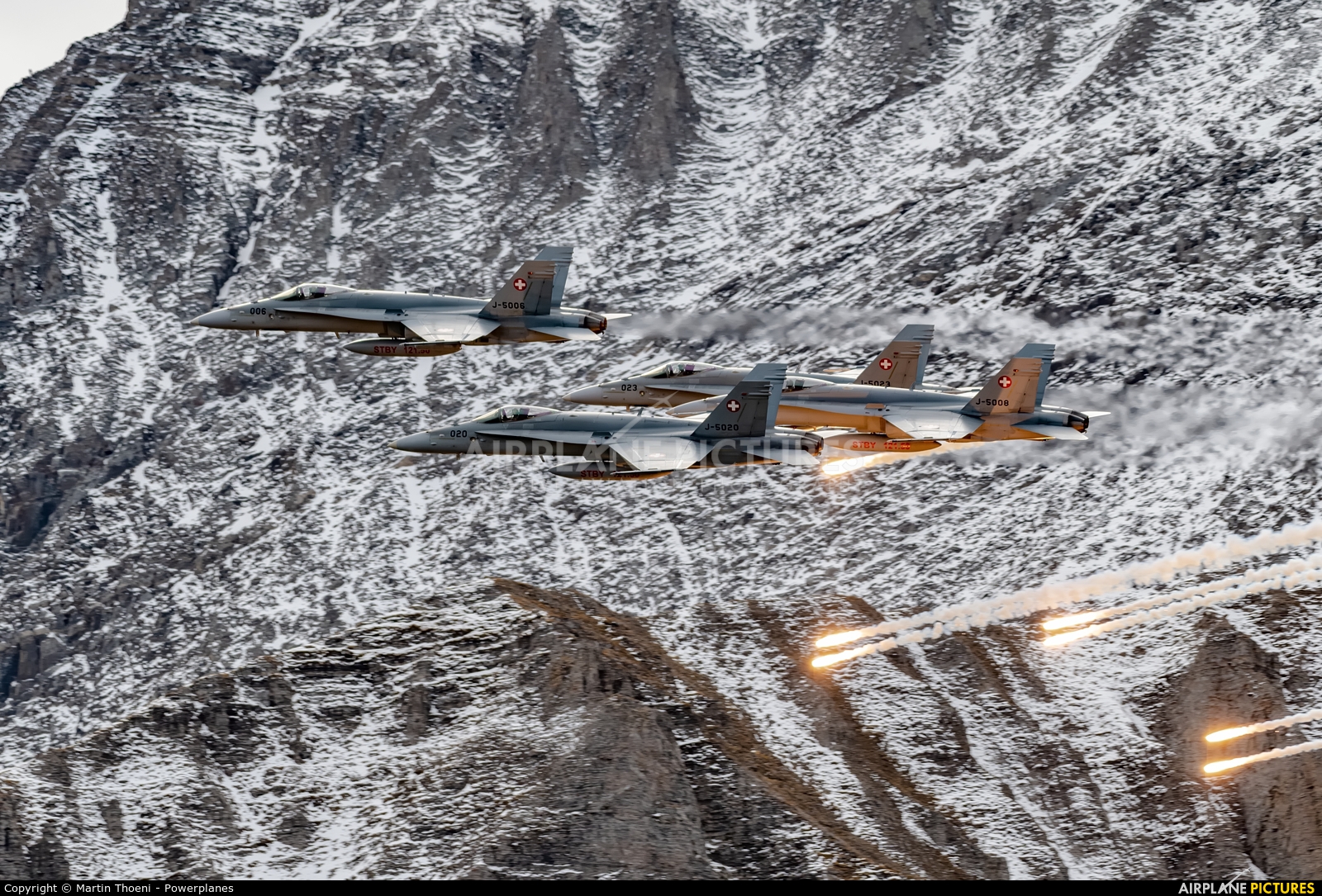 Switzerland - Air Force J-5020 aircraft at Axalp - Ebenfluh Range