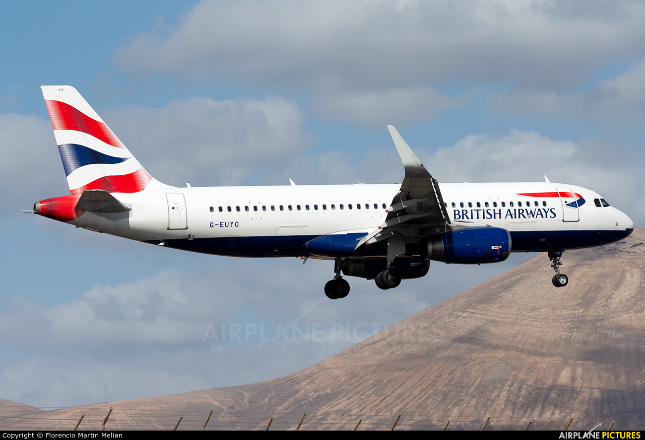 British Airways G-EUYO aircraft at Lanzarote - Arrecife
