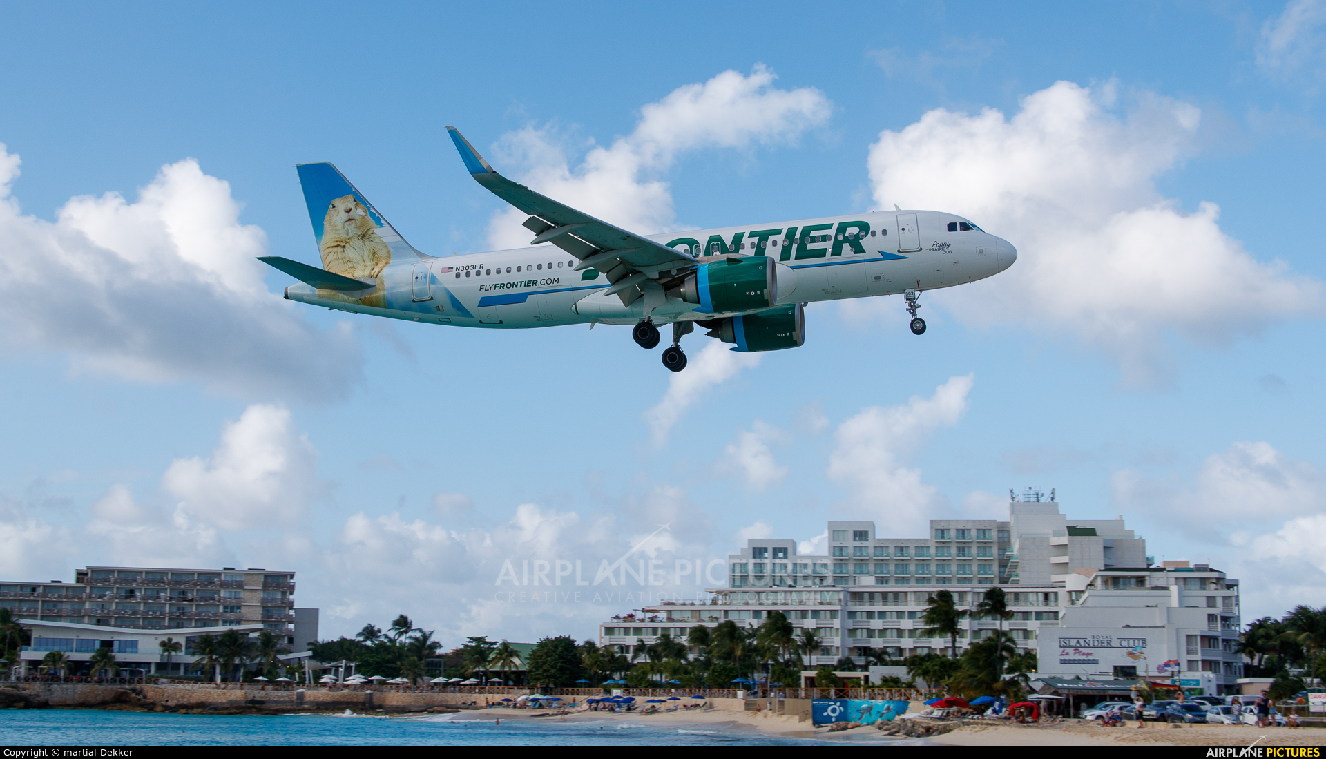 Frontier Airlines N303FR aircraft at Sint Maarten - Princess Juliana Intl