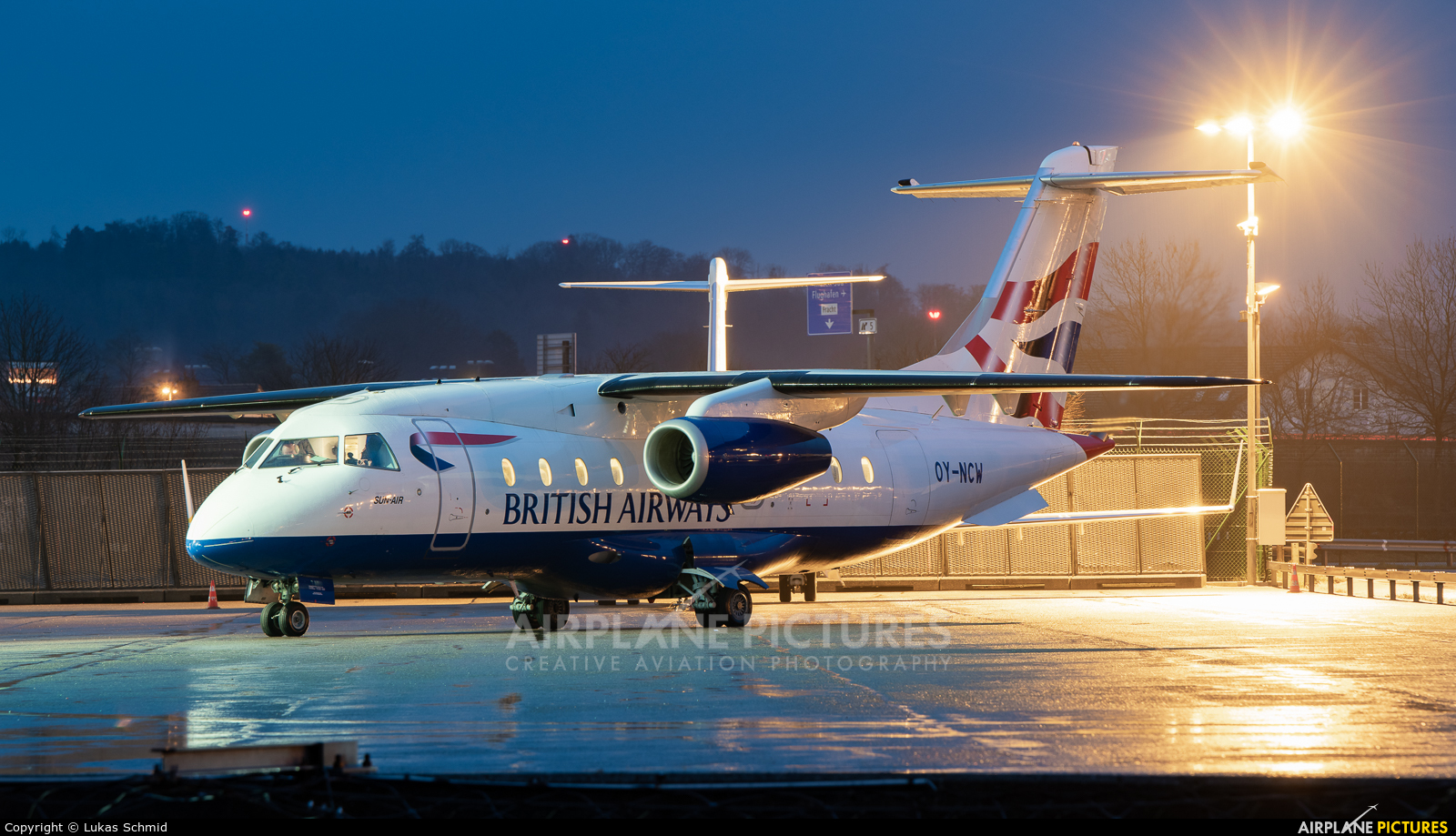 British Airways - Sun Air OY-NCW aircraft at Zurich
