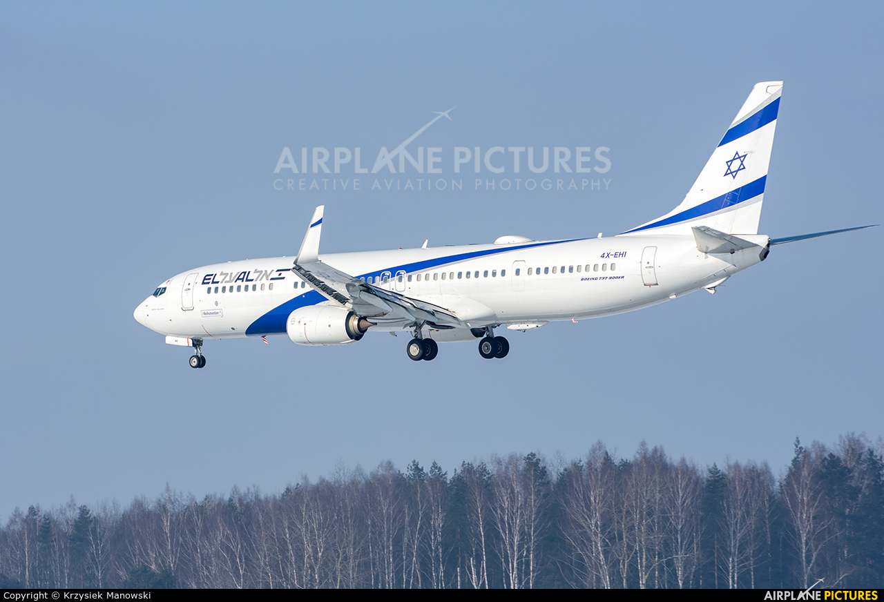 El Al Israel Airlines 4X-EHI aircraft at Katowice - Pyrzowice