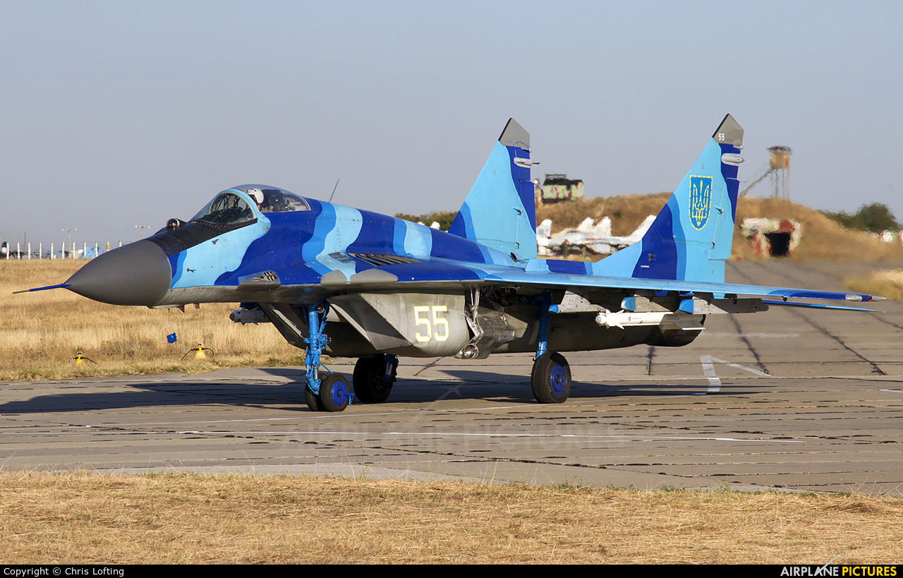 Ukraine - Air Force 55 WHITE aircraft at Belbek - Sevastopol Intl