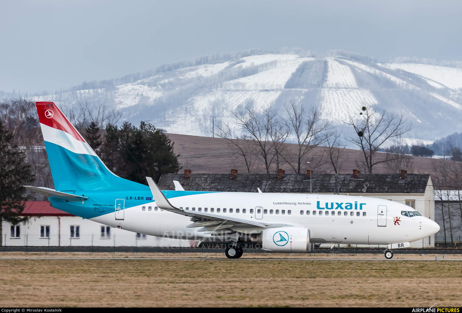 Luxair LX-LBR aircraft at Ostrava Mošnov