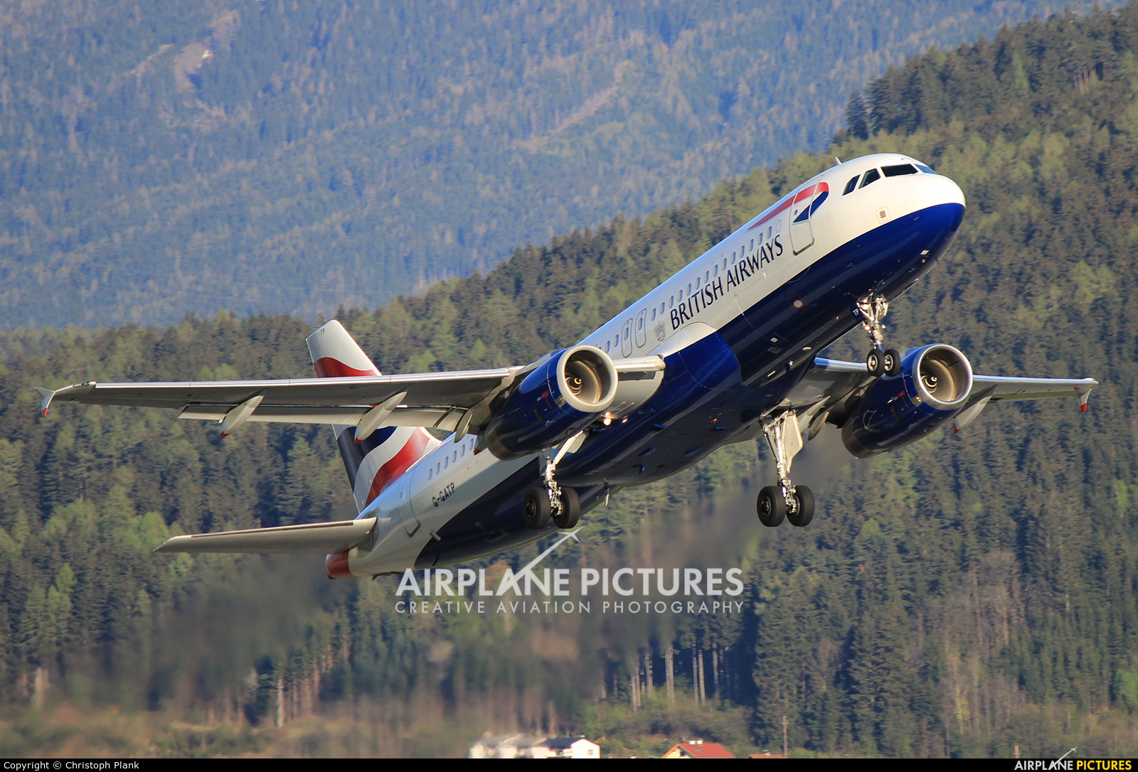 British Airways G-GATP aircraft at Innsbruck