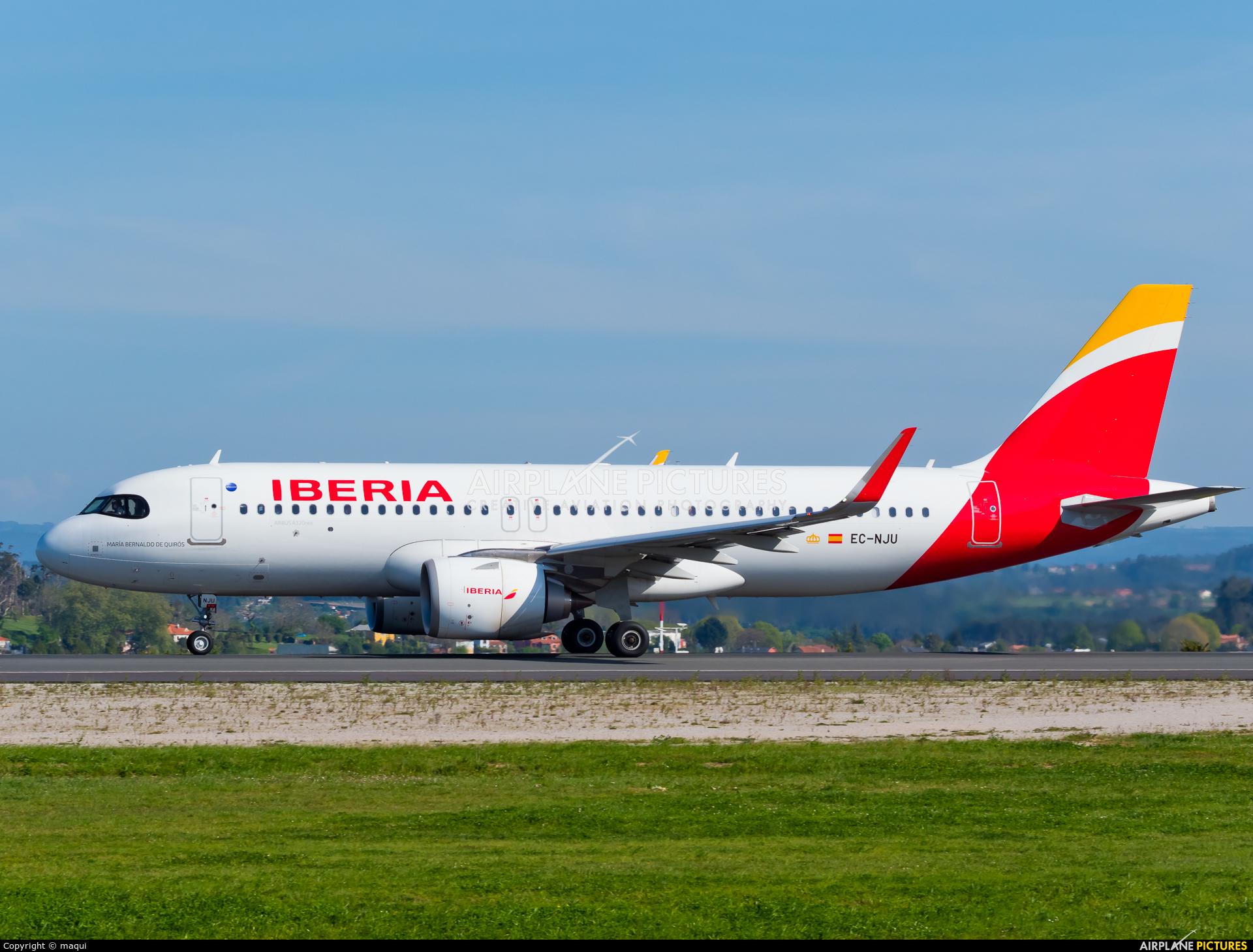 Iberia EC-NJU aircraft at La Coruña