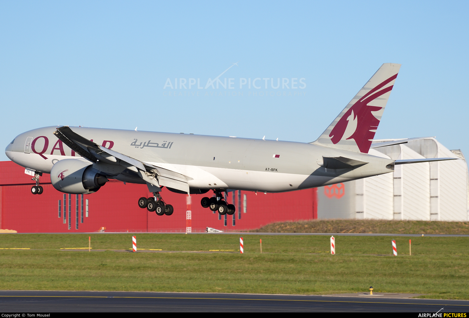 Qatar Airways Cargo A7-BFK aircraft at Luxembourg - Findel