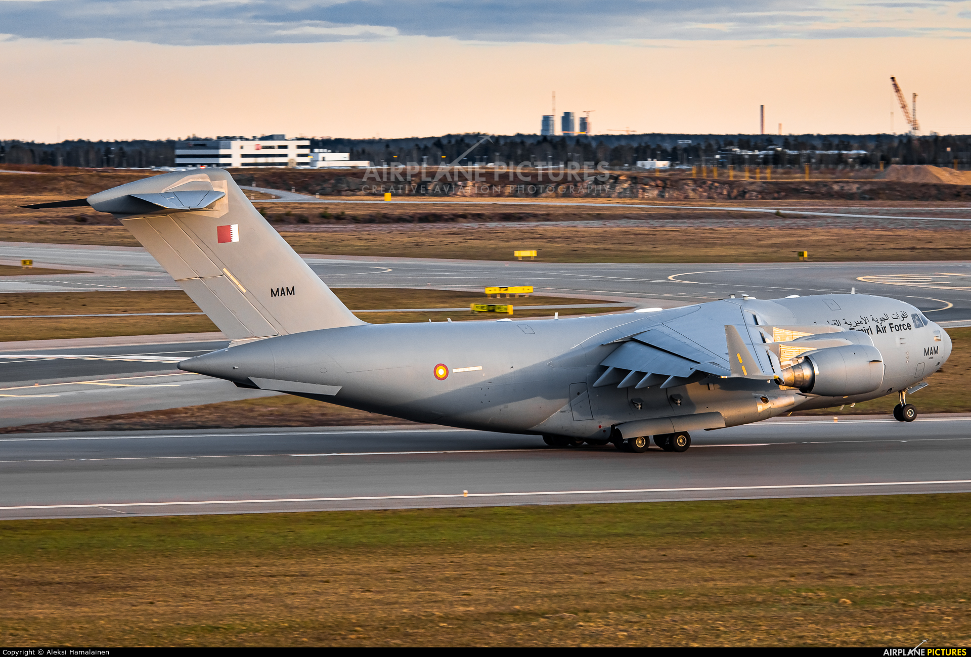 Qatar Amiri - Air Force A7-MAM aircraft at Helsinki - Vantaa