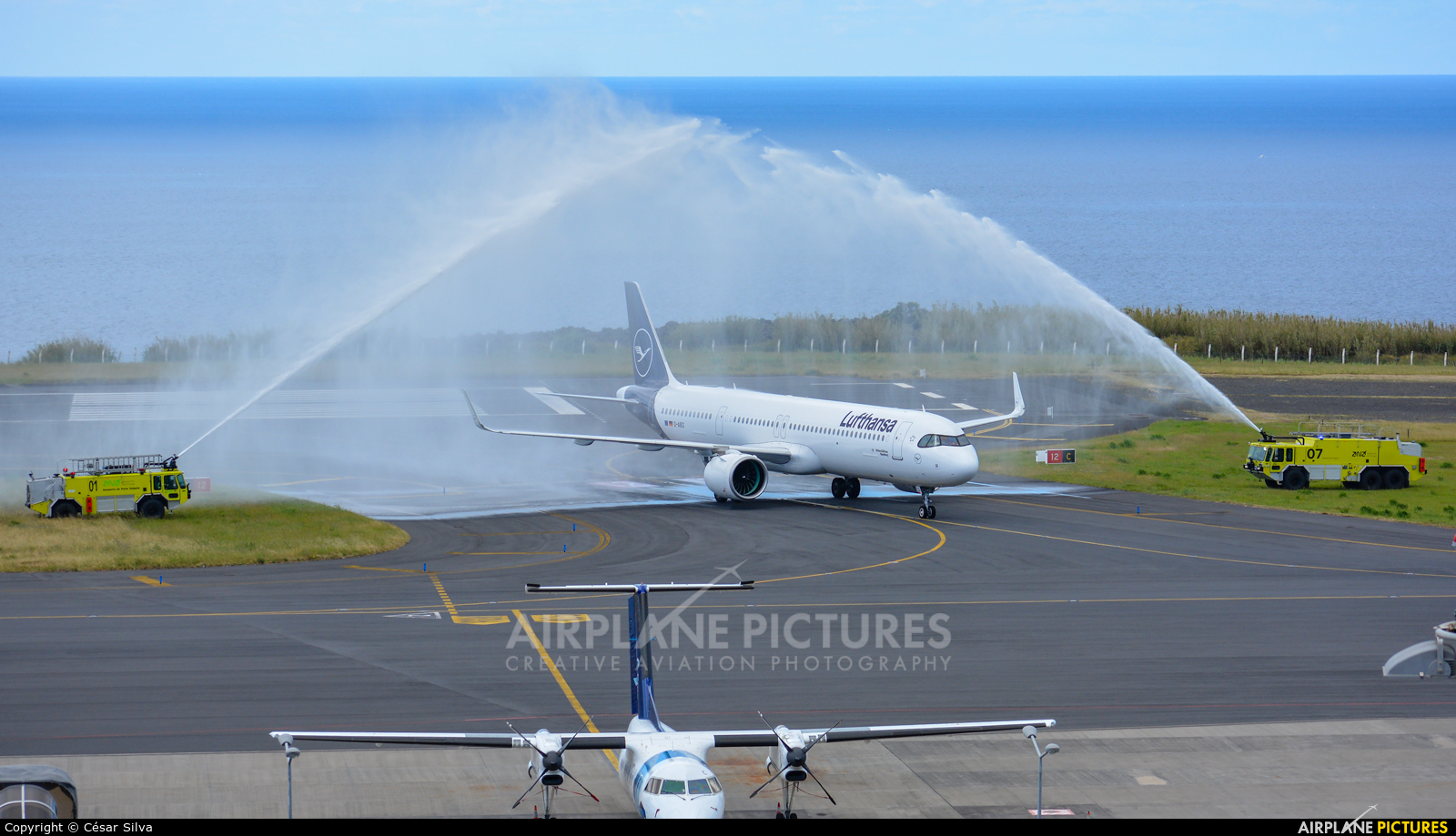 Lufthansa D-AIEG aircraft at Azores - Ponta Delgada