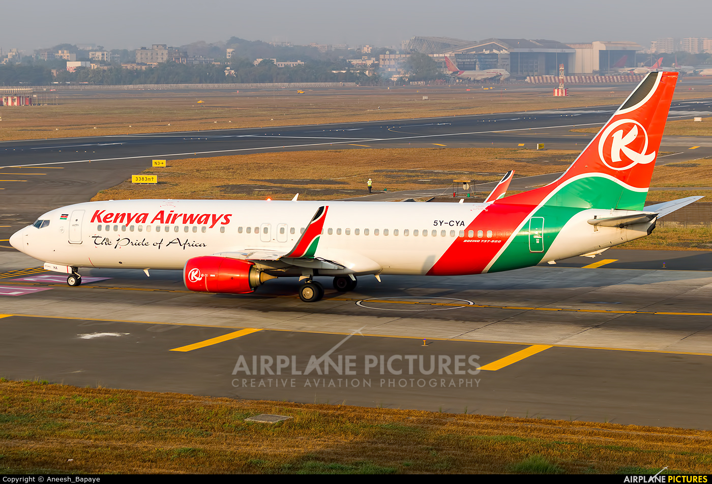 Kenya Airways 5Y-CYA aircraft at Mumbai - Chhatrapati Shivaji Intl