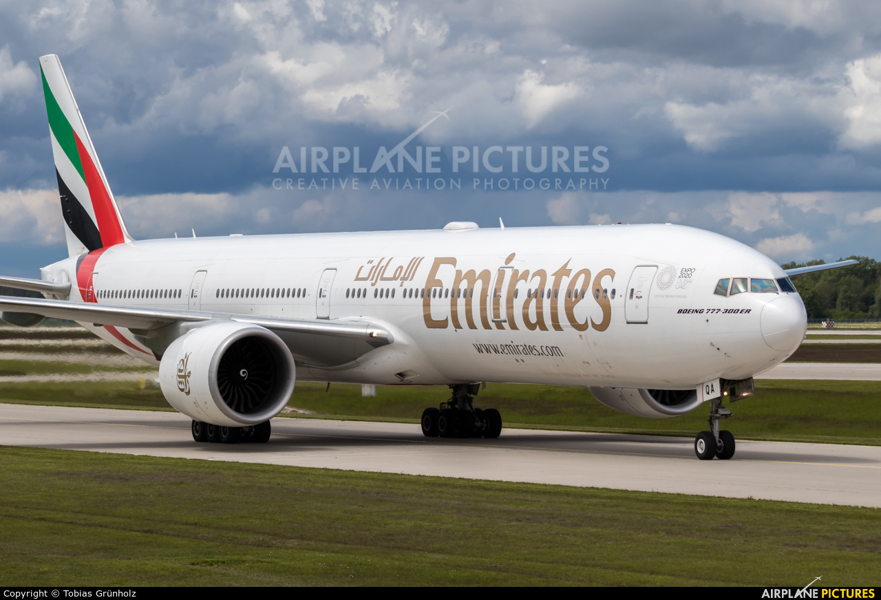 Emirates Airlines A6-EQA aircraft at Munich