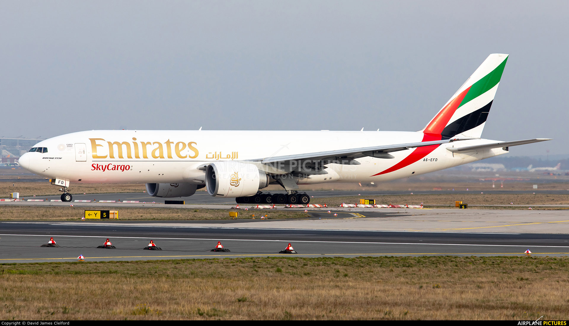 Emirates Sky Cargo A6-EFD aircraft at Frankfurt