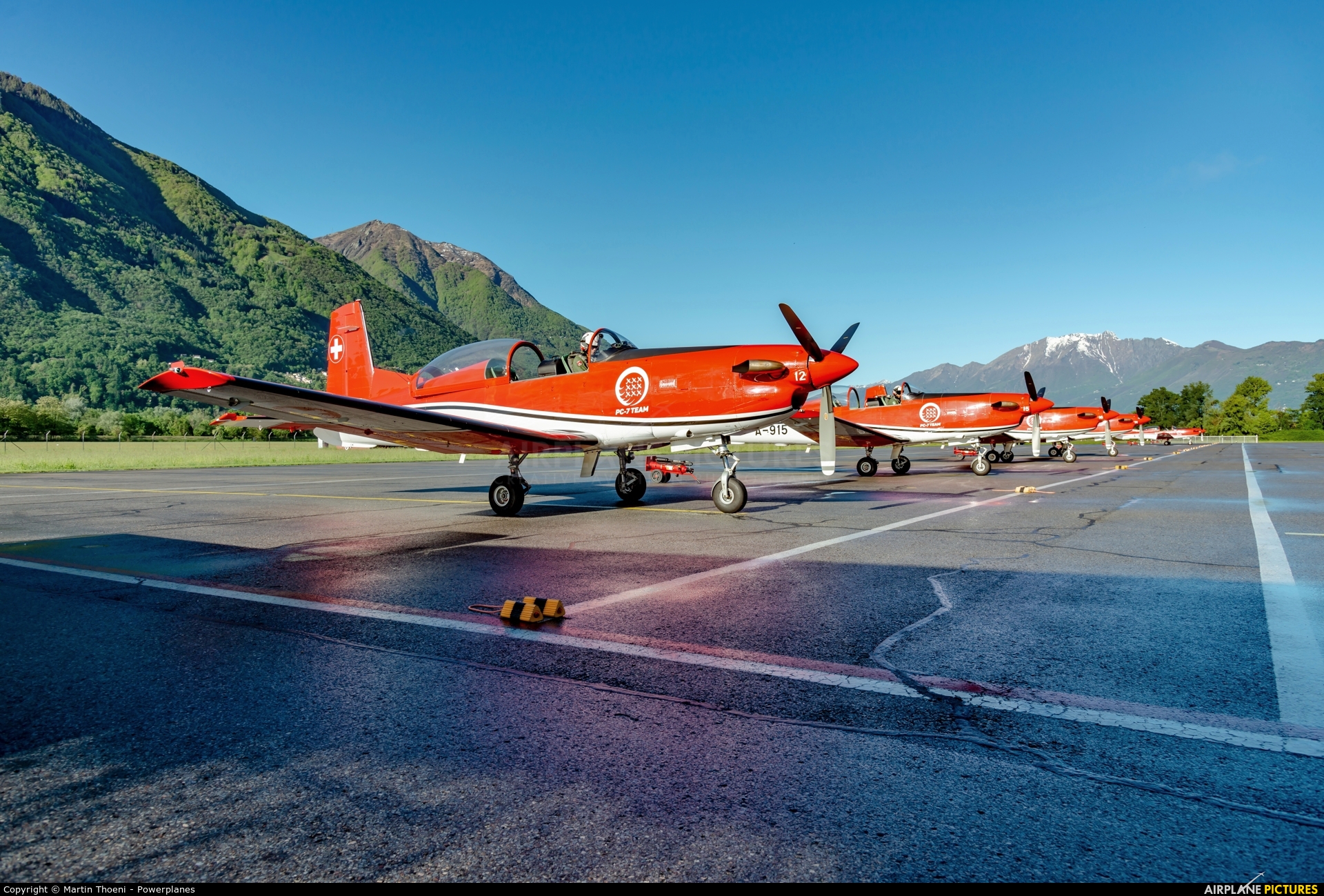 Switzerland - Air Force: PC-7 Team A-912 aircraft at Locarno