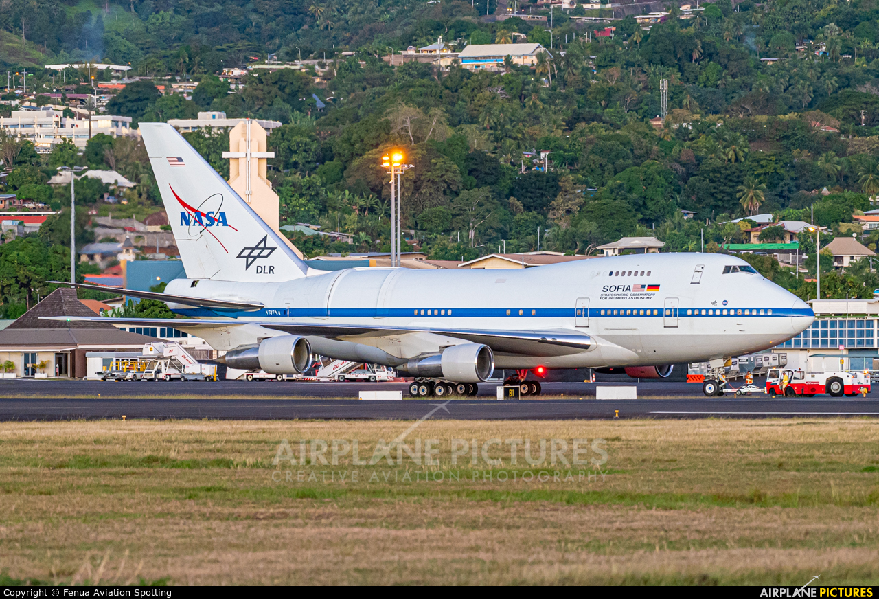 NASA N747NA aircraft at Tahiti Faa'a International Airport