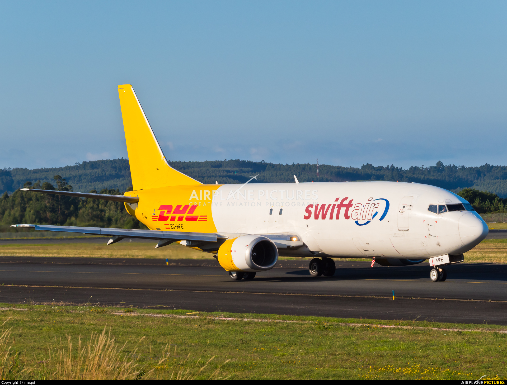 Swiftair EC-MFE aircraft at Santiago de Compostela