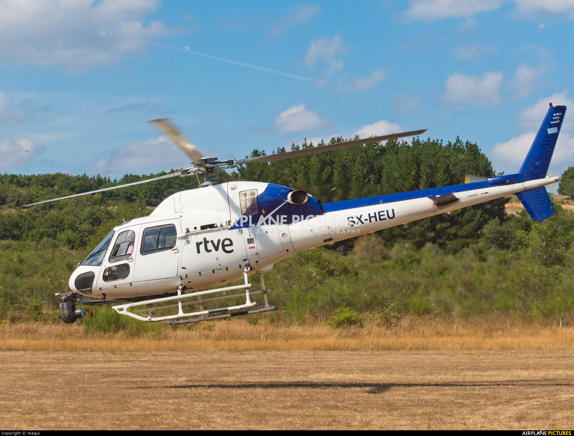 Sky Helicopteros SX-HEU aircraft at Campo de vuelo "As Lamas"