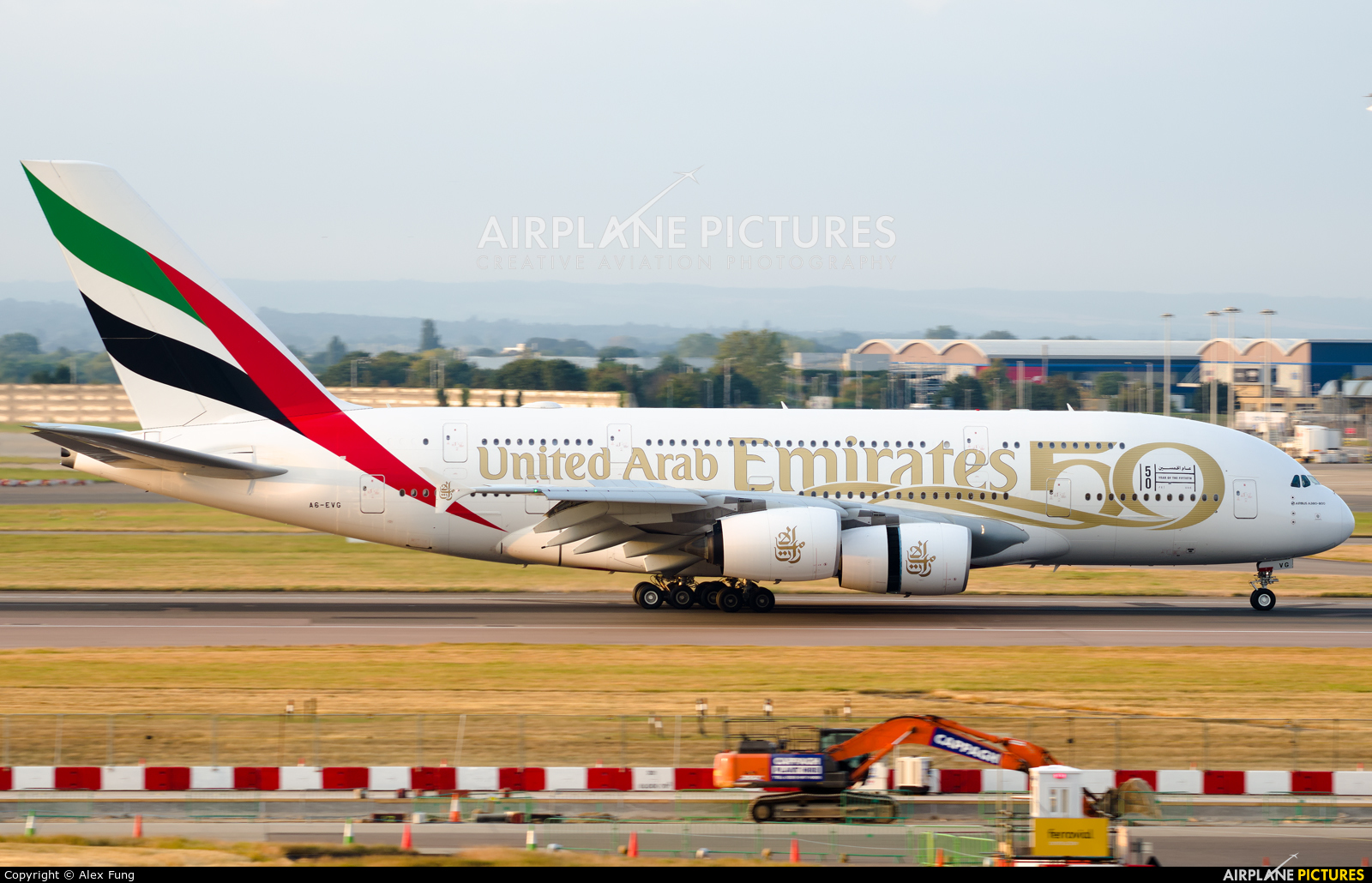 Emirates Airlines A6-EVG aircraft at London - Heathrow