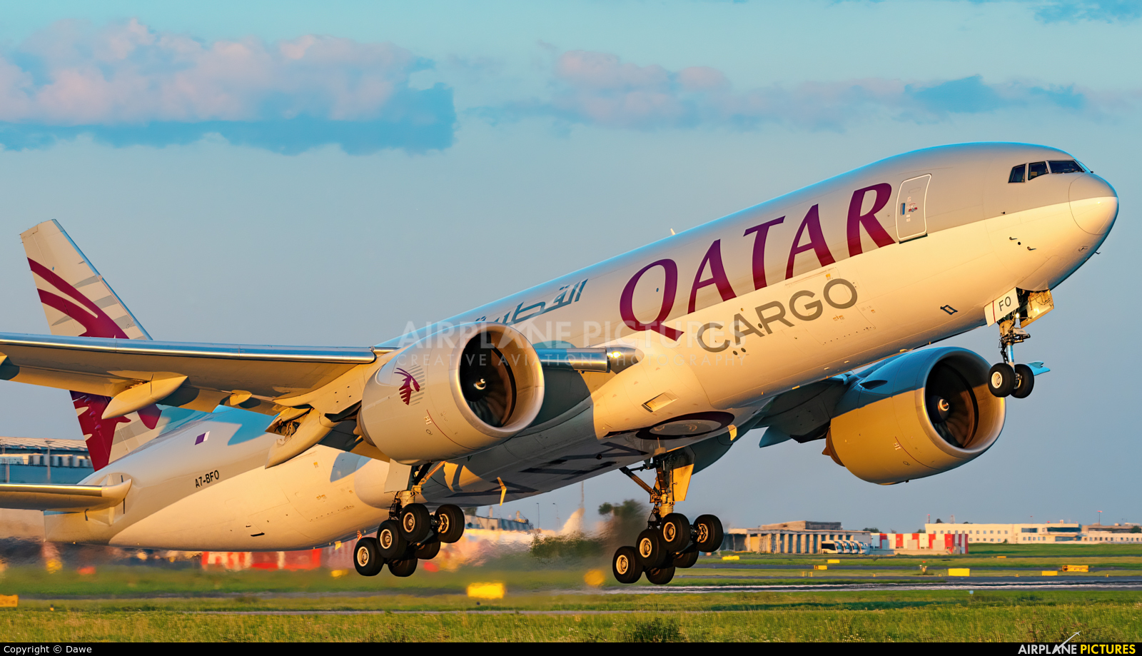 Qatar Airways Cargo A7-BFO aircraft at Prague - Václav Havel