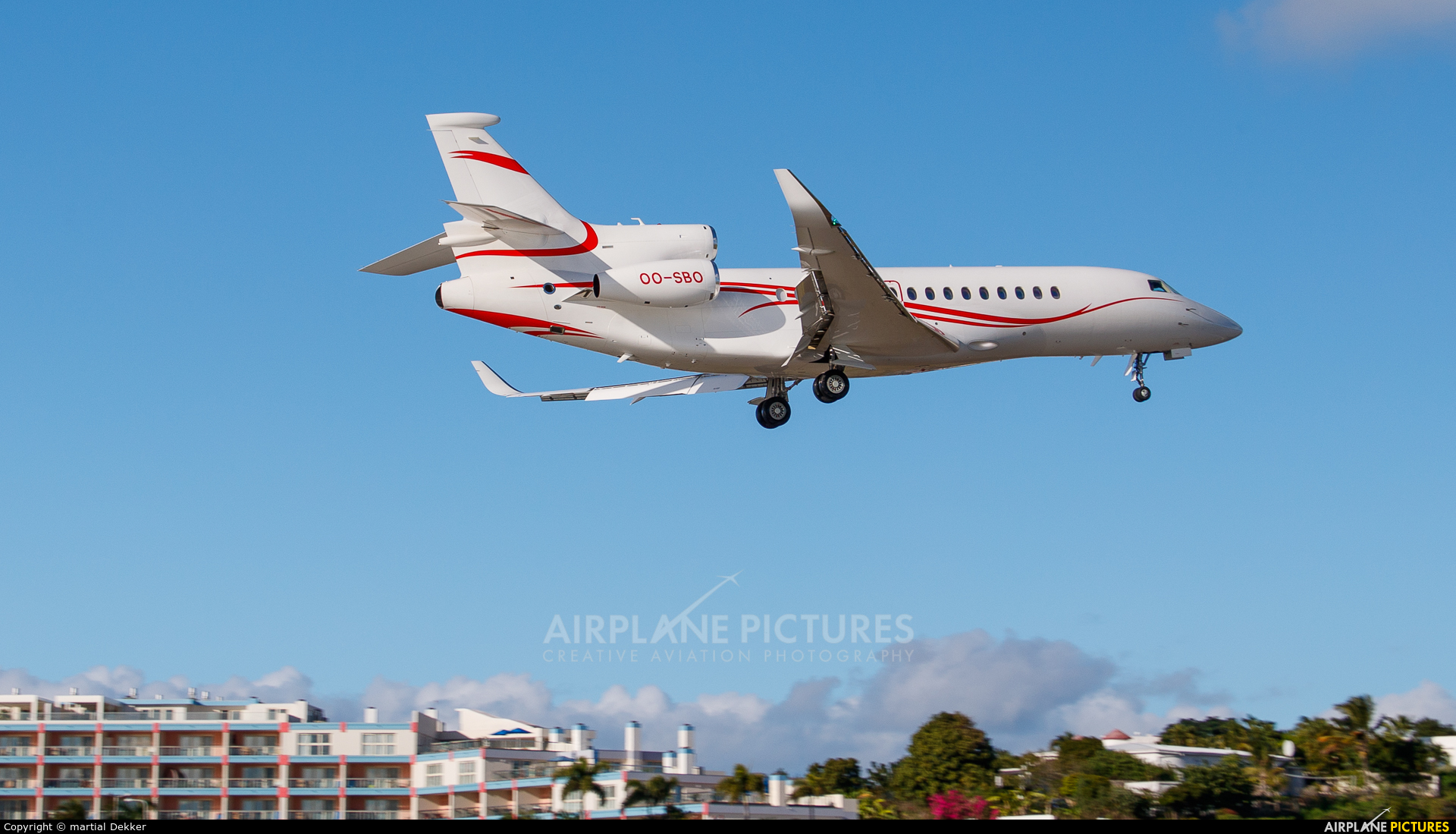 Private OO-SBO aircraft at Sint Maarten - Princess Juliana Intl