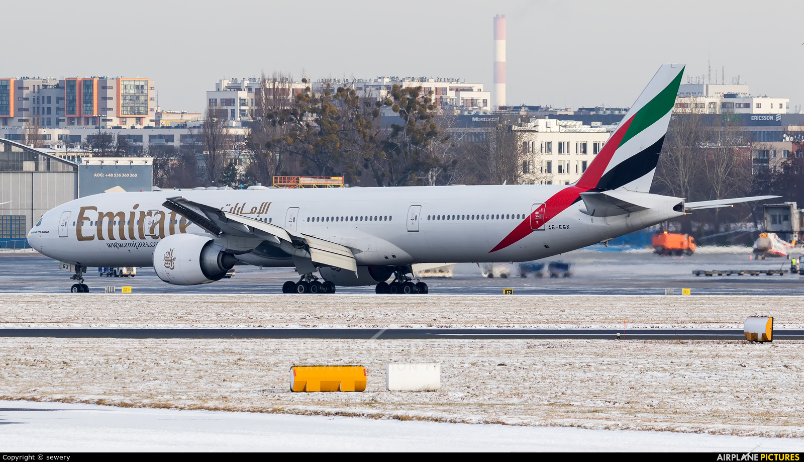 Emirates Airlines A6-EGX aircraft at Warsaw - Frederic Chopin
