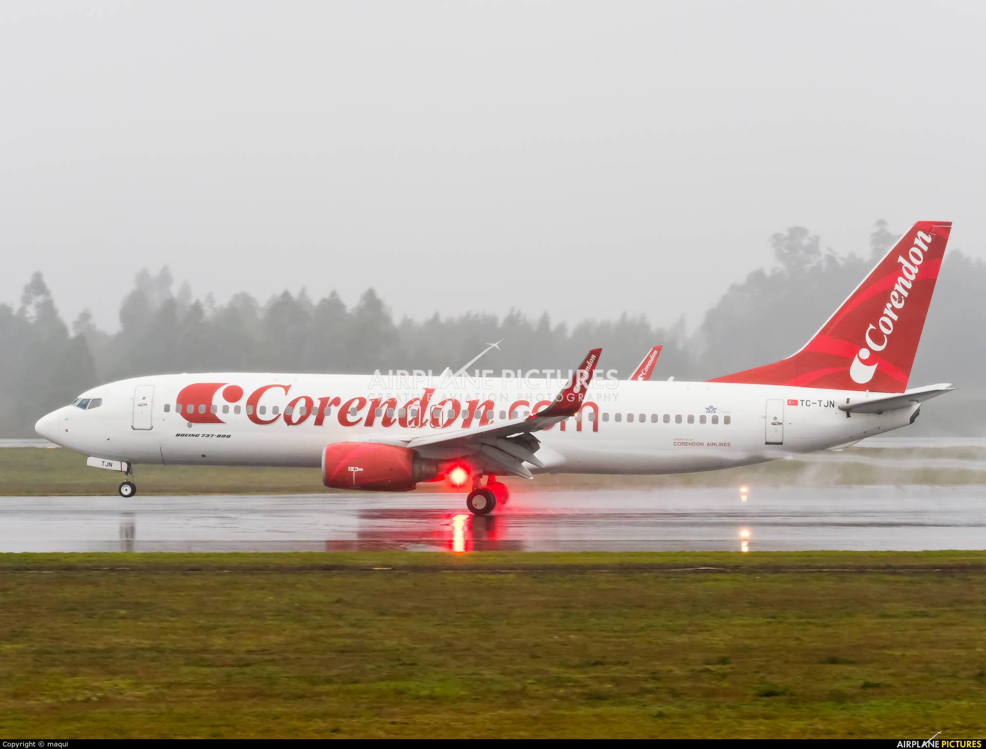 Corendon Airlines TC-TJN aircraft at Santiago de Compostela