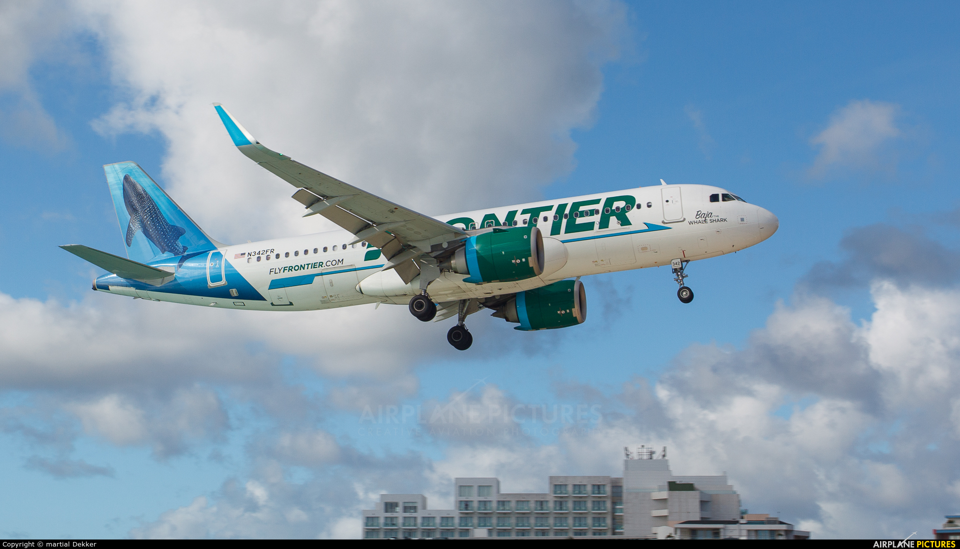 Frontier Airlines N342FR aircraft at Sint Maarten - Princess Juliana Intl