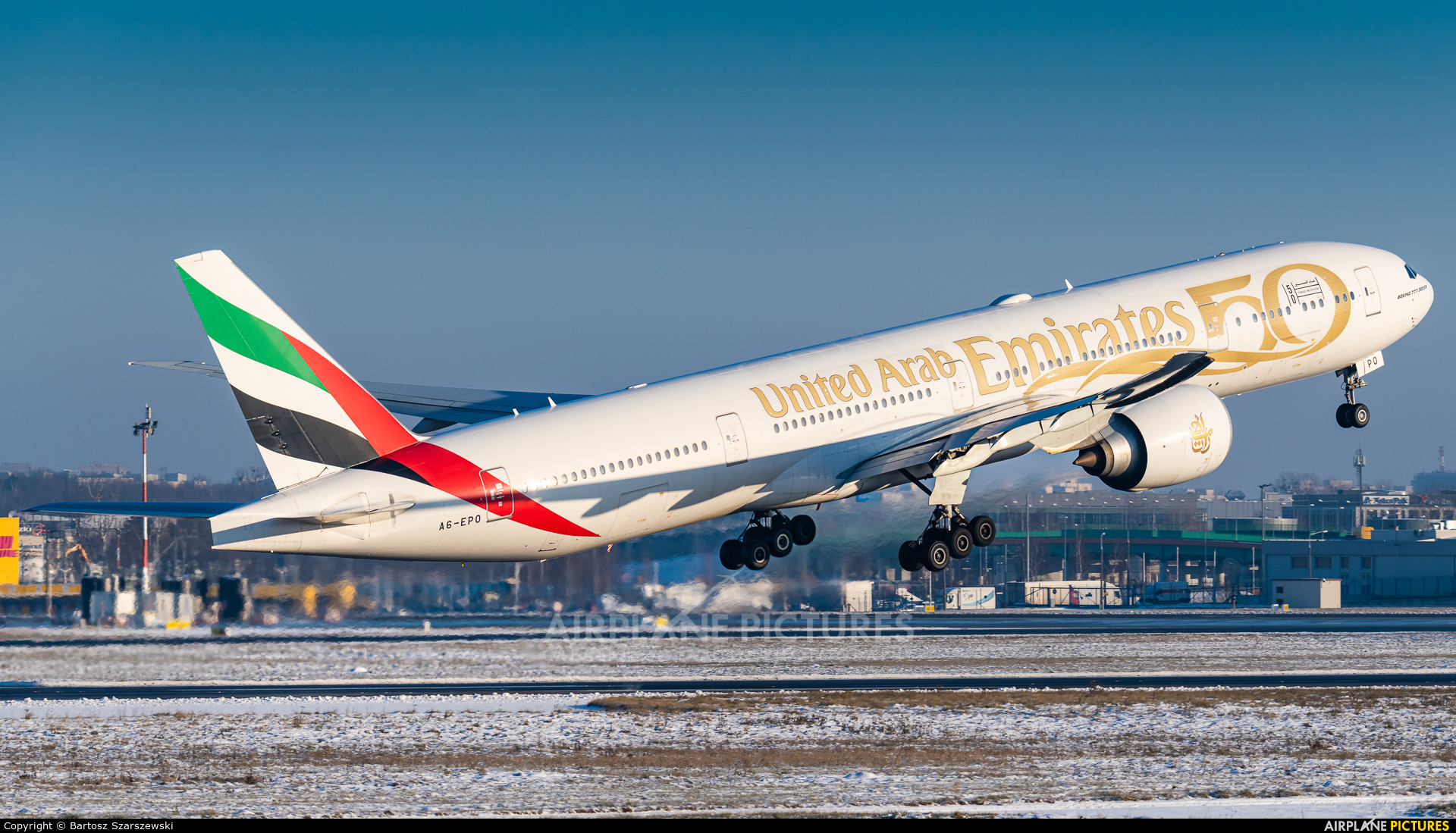 Emirates Airlines A6-EPO aircraft at Warsaw - Frederic Chopin