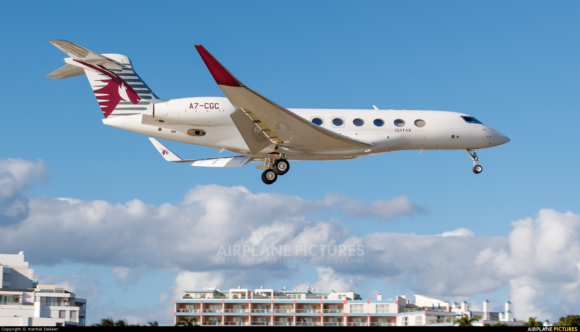 Qatar Executive A7-CGC aircraft at Sint Maarten - Princess Juliana Intl