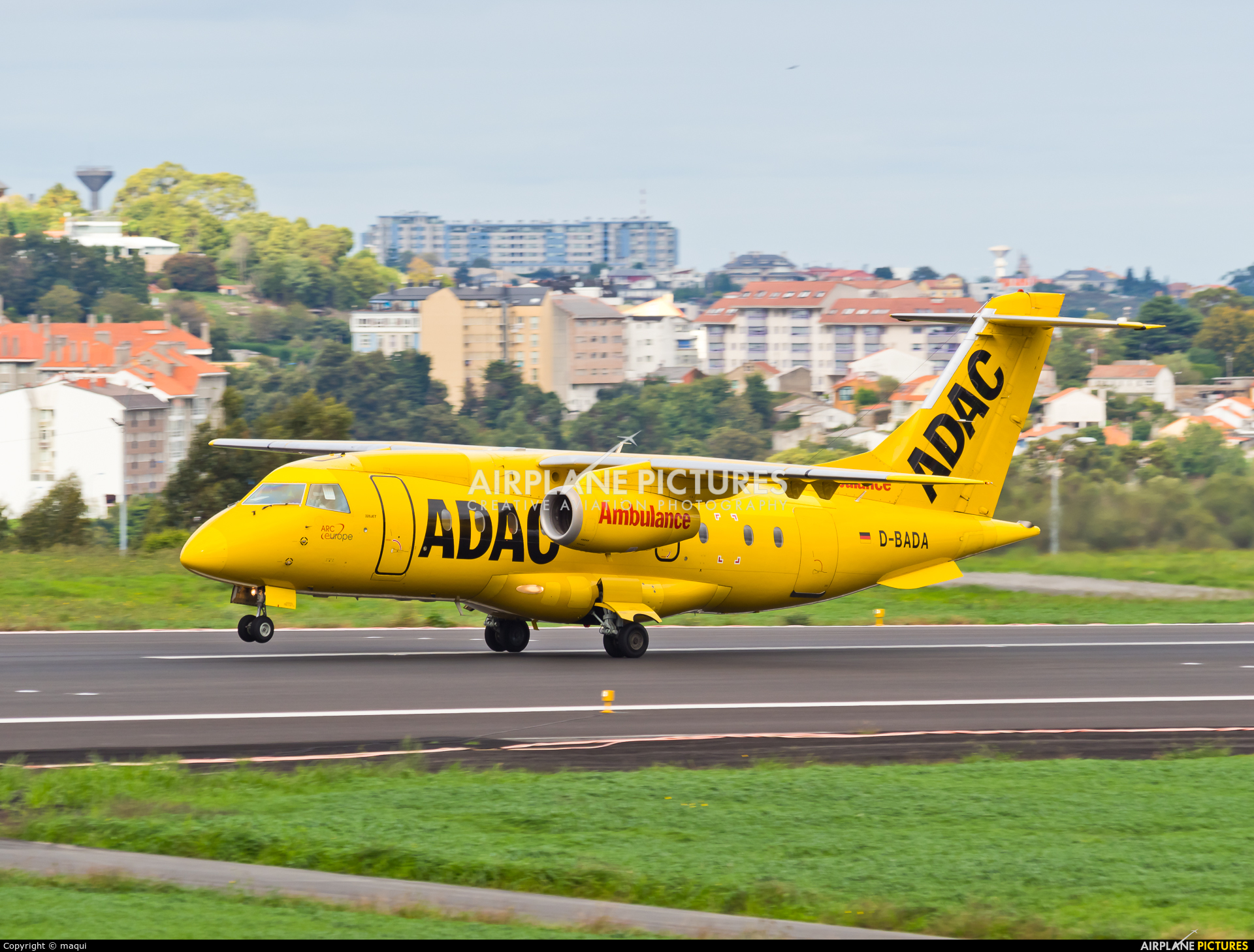ADAC Luftrettung D-BADA aircraft at La Coruña