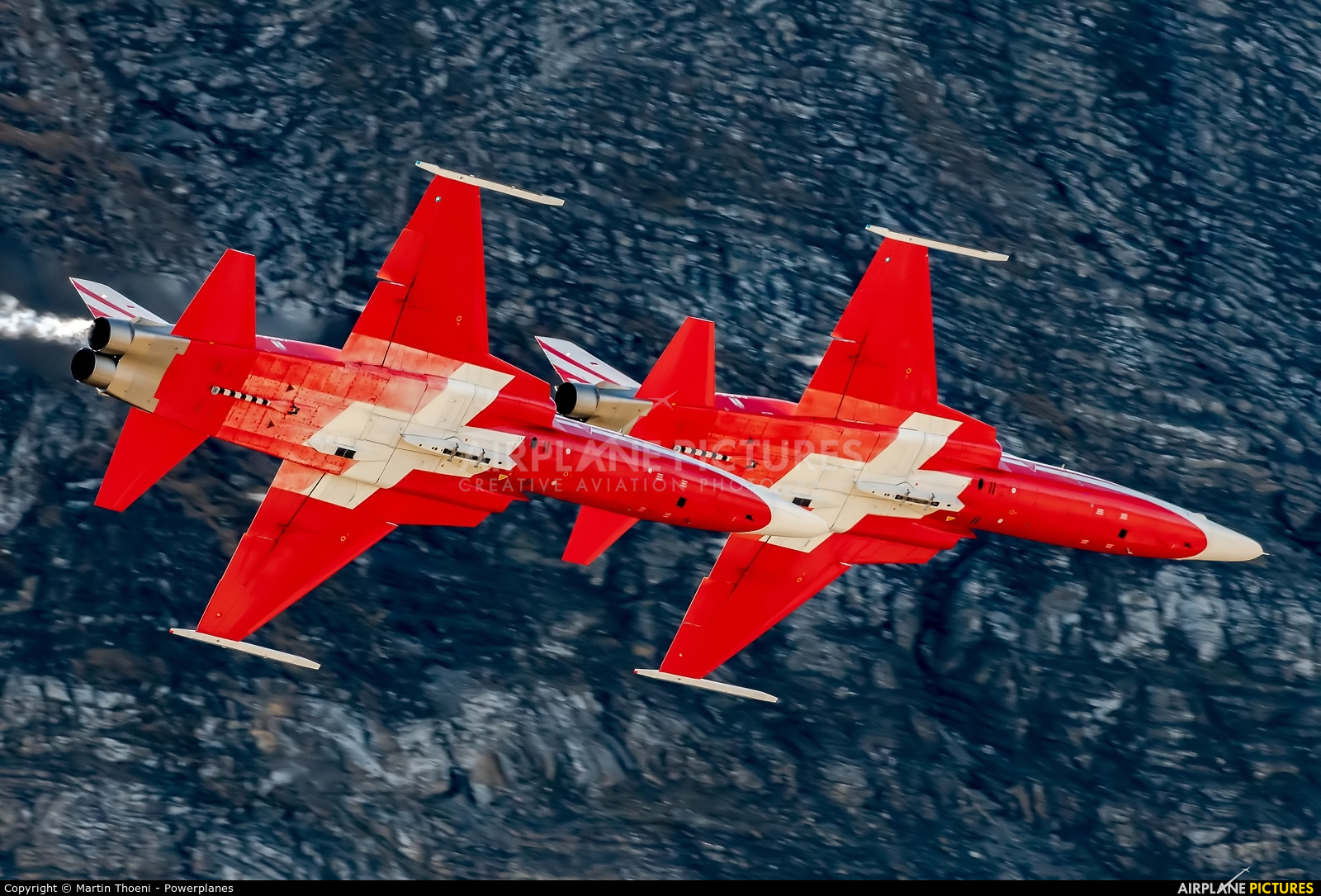 Switzerland - Air Force: Patrouille Suisse J-3087 aircraft at Axalp - Ebenfluh Range
