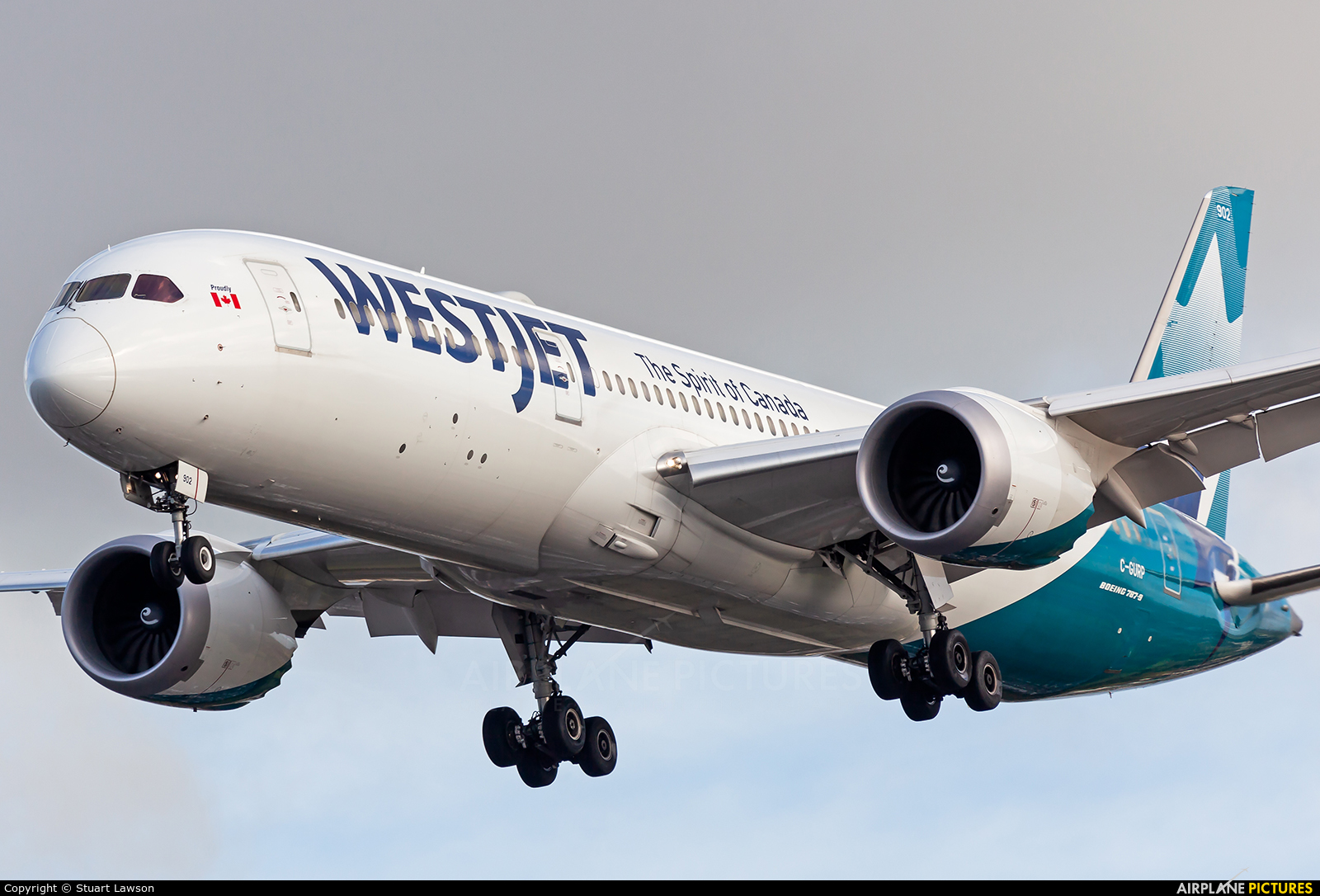 WestJet Airlines C-GURP aircraft at London - Heathrow