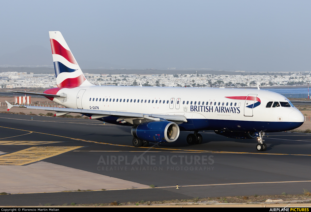 British Airways G-GATN aircraft at Lanzarote - Arrecife