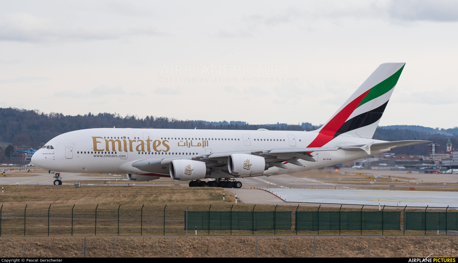 Emirates Airlines A6-EUB aircraft at Zurich